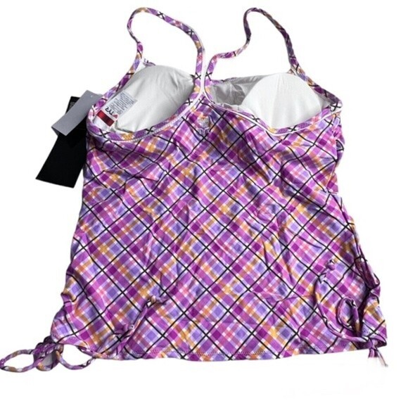 TYR Phoenix Plaid Tankini Top size 14. - Picture 2 of 8